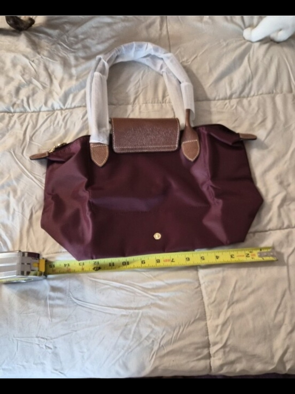 Longchamp Le Pliage Small Foldable Tote - Burgundy - Picture 8 of 11